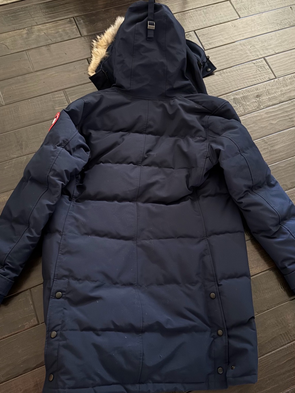 Canada Goose Navy Women’s Shelburne Down Parka with Fur-Trim Hood - Picture 2 of 10